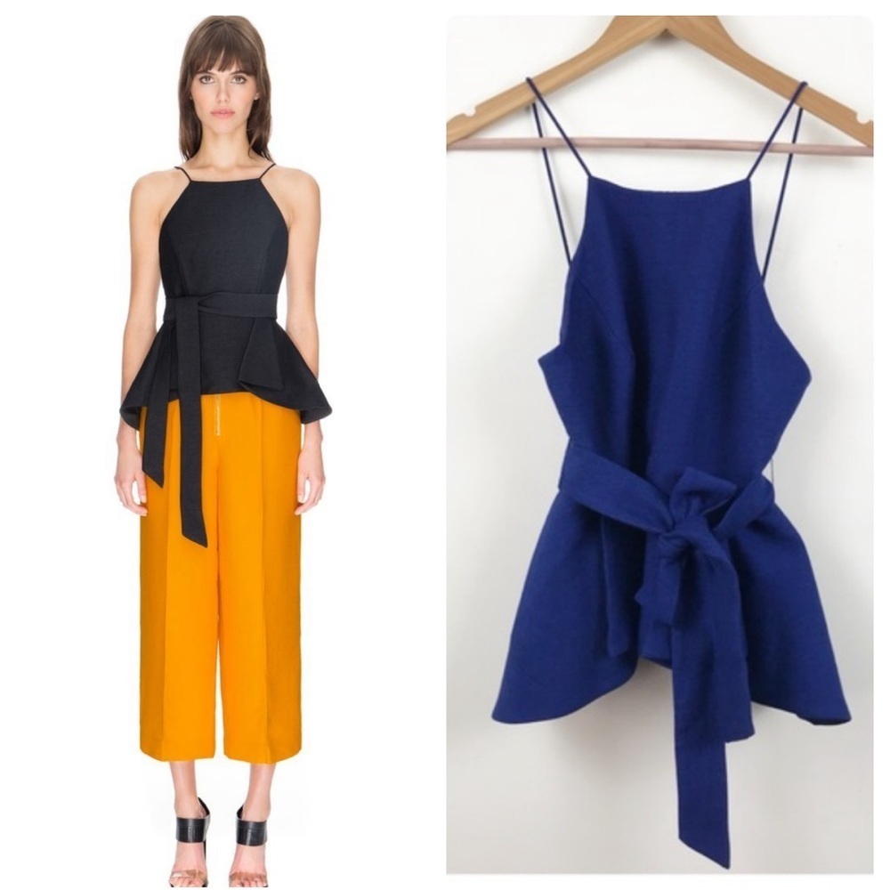 C/Meo Collective Structured Blouse in Blue Size Small